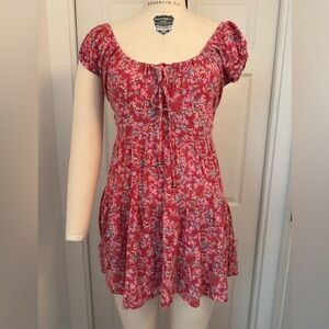 Angie Red Floral Mini Dress